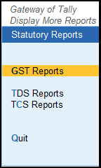  GST Reports option