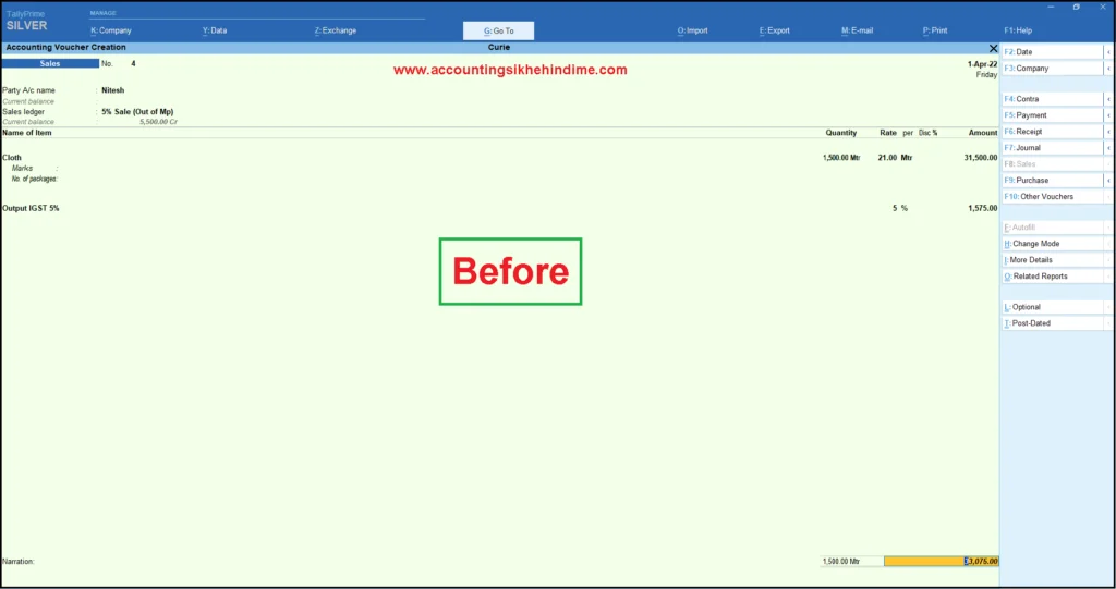Provide gst/e-way bill details in tally not showing