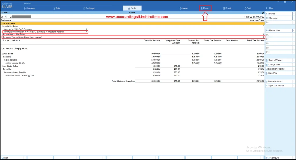 How do I file a Gstr-1 file with JSON