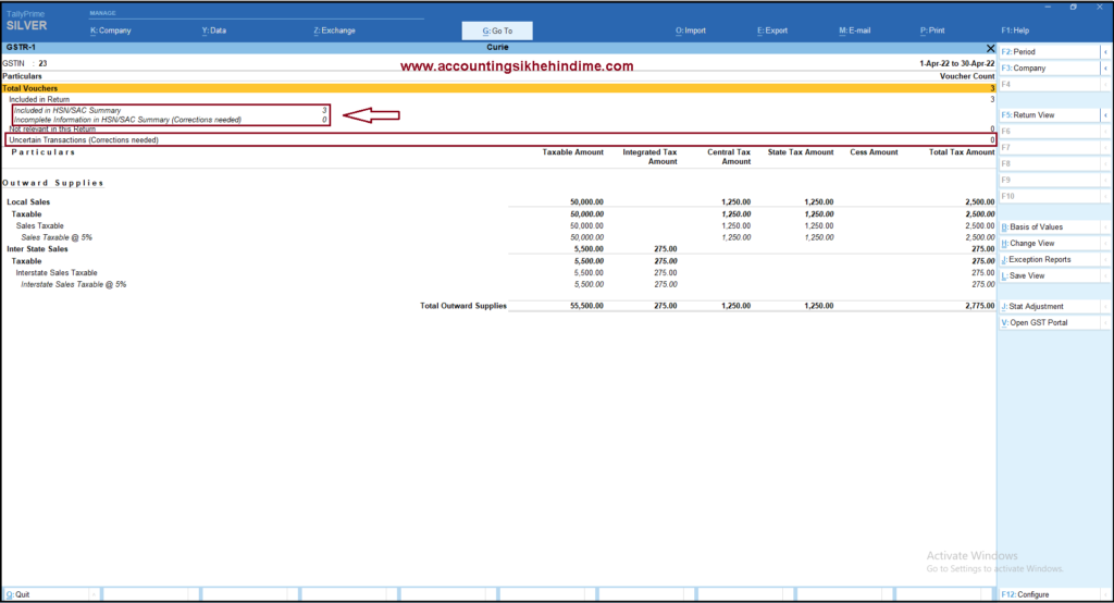 Generate GSTR-1 returns Excel format in hindi