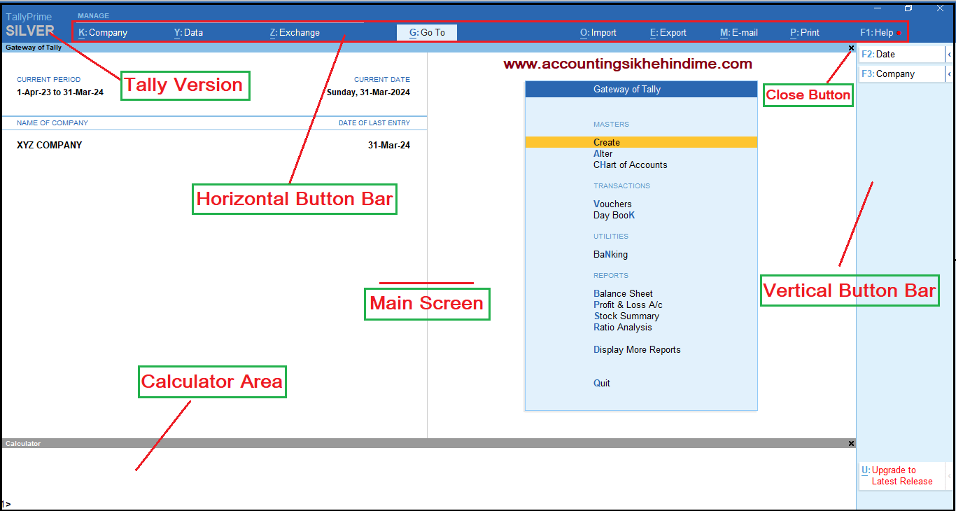 Define Screens And Menus In Tally Prime 