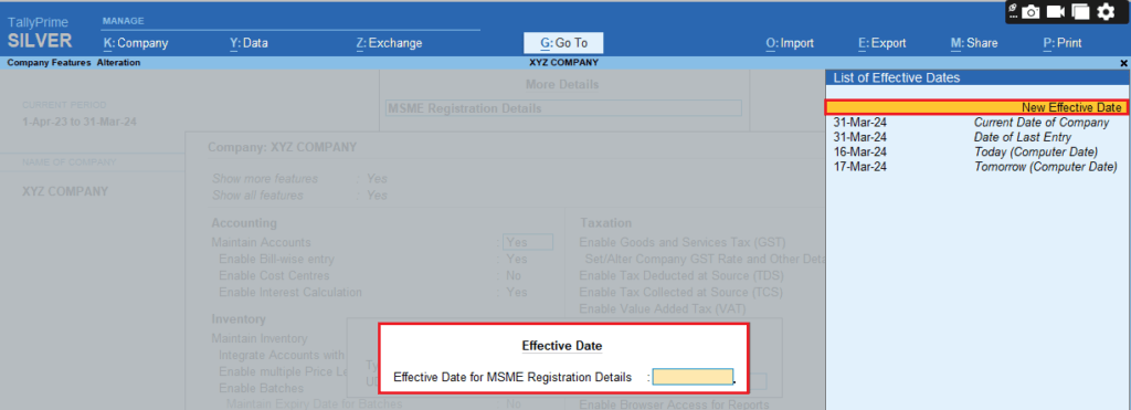 Tally Prime मे MSME Details कैसे डाले।